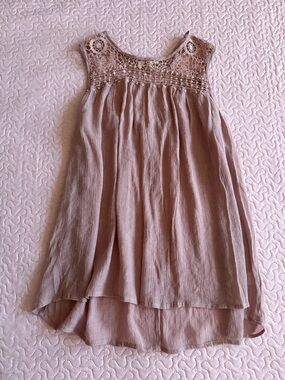 Maternity Sleeveless Crochet Yoke Tank Top